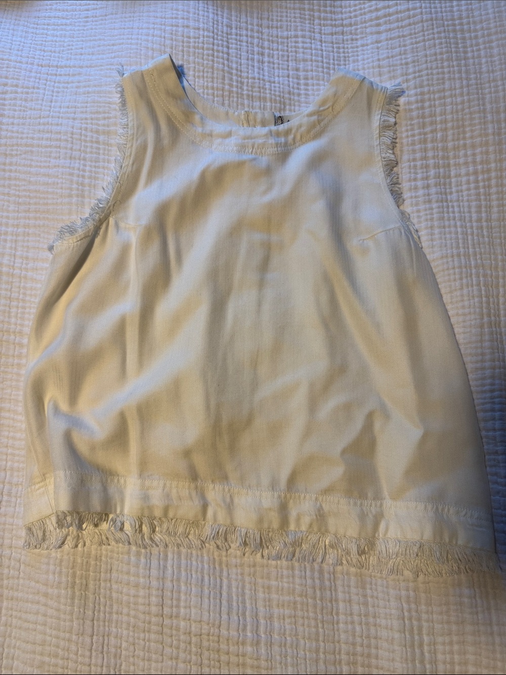 Altar'd State White Fringed Sleeveless Top